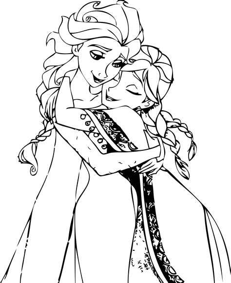 Elsa And Anna Coloring Pages Printable At Free