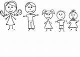 Stick Family Figure People Clip Clipart Figures Kids Five Drawing Cliparts Finger Sticks Pages Familie Strichmännchen Cartoon Coloring Preschool Silhouette sketch template