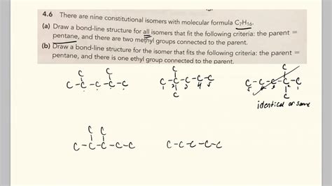 draw c7h16 isomers with two methyl groups [organic chemistry] youtube