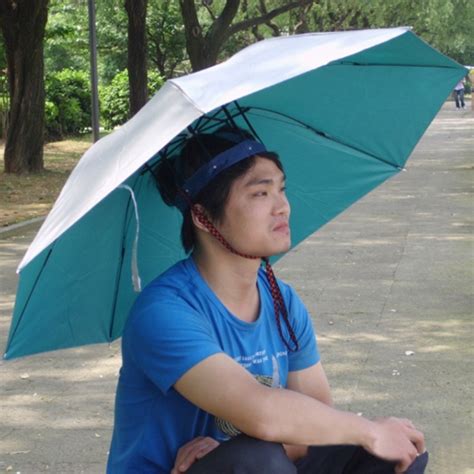 foldable head umbrella hat sun rain fishing umbrella hat cap portable