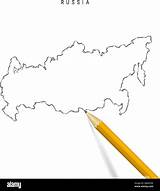 Russia Map Outline Stock Alamy Blank Isolated Empty Sketch Hand Background sketch template