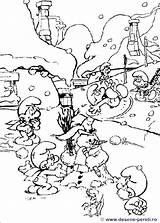 Colorat Strumfi Planse Desene Educative Joaca Iarna Playing Strumf sketch template