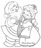 Claus Mrs Santa Coloring Pages Christmas Kris Kringle Patterns sketch template