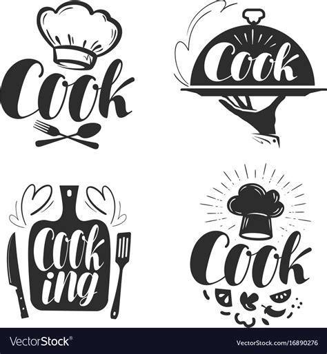 cook chef logo  label  design royalty  vector image