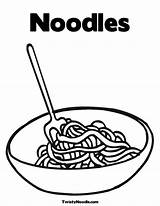 Noodles Coloring Spaghetti Restoran Desain Gambar Getdrawings sketch template