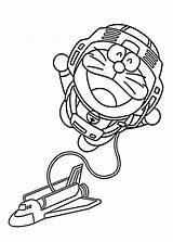 Doraemon Coloring Pages Happy Astronaut sketch template