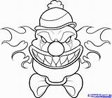 Coloring Clown Scary Pages Printable Popular sketch template