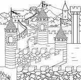 Colorir Castelo Clans Castelos Castles Camelot Children Science Poplembrancinhas sketch template