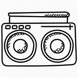 Music Box Boombox Drawing Sound Icon Boom Stereo Player Getdrawings Iconfinder sketch template