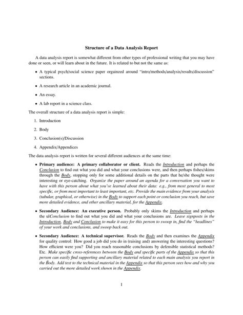 data analysis report sample  template business format