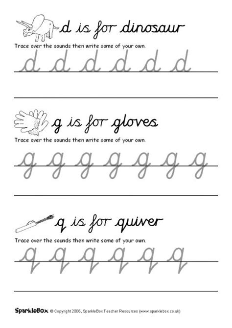 letter formation workbook cursive sb sparklebox