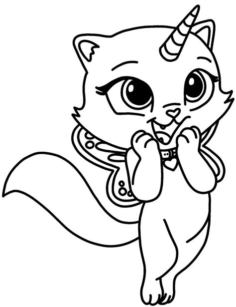 rainbow butterfly unicorn kitty coloring pages cat coloring book