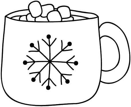 hot chocolate  marshmallows page coloring pages