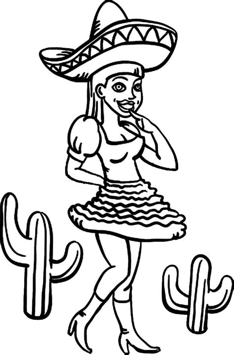 draw mexican dress coloring pages   draw mexican dress