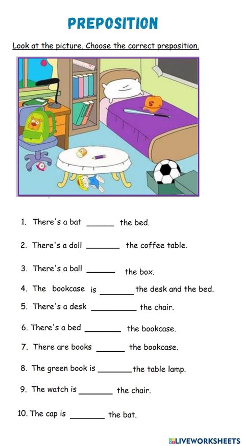 preposition  worksheet