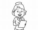 Nurse Coloring Doctor Smiling Stethoscope Colorear Boy Coloringcrew Female Dibujo Little sketch template
