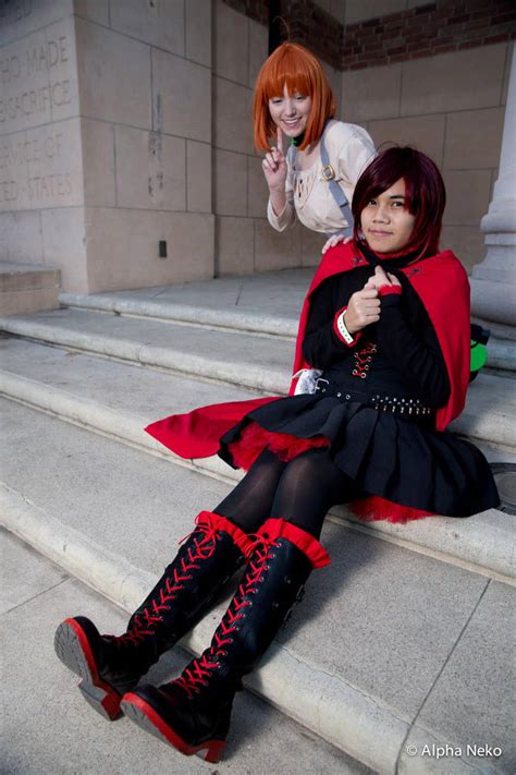 friend penny and ruby cosplay rwby by fangirlphysics