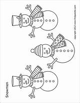 Snowman Printable Small Snowmen Coloring Templates Firstpalette Pages Own Colored Christmas Build Paper sketch template