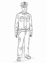 Police Officer Coloring Pages Color Kids Print sketch template