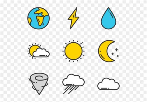 weather weather forecast icon font icon pack vector cartoon