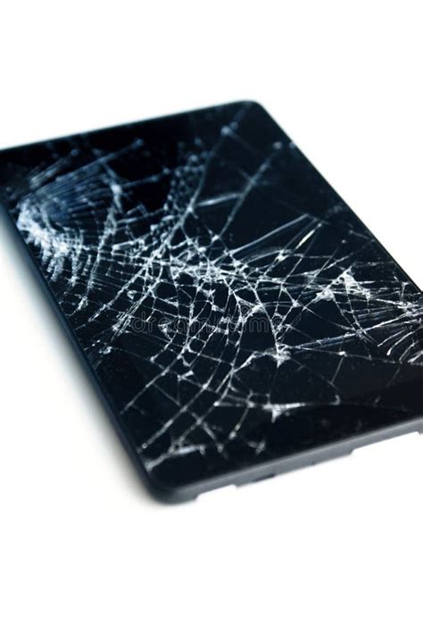 cracked tablet stock image image  screen reflection