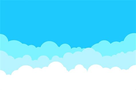 cielo azul  fondo de nubes blancas borde de nubes diseno de dibujos animados simple