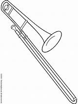 Trombone Coloring Pages Colouring Print Music Kids sketch template