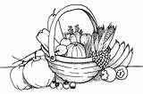 Vegetables Fruits Clipart Basket Clip Drawing Library sketch template