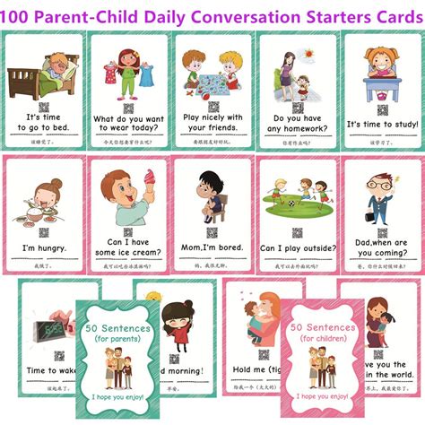 buy  parent child daily conversation starters cards  picture fun family friendly vivid