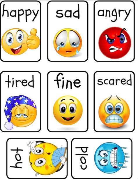 printable emoji emotion flashcards etsy