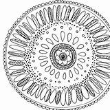 Medallion Mandala Drawn Circle Clipart Line Hand Coloring Preview sketch template