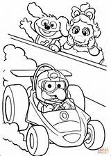 Babies Muppet Coloring Pages Muppets Printable Elmo Toddler Book Color Kids Racing Disney Riding Cart Gonzo Pdf Drawing Kidzone Info sketch template