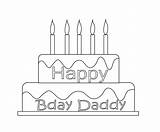 Birthday Happy Daddy Pages Colouring Coloring Dad Printable sketch template