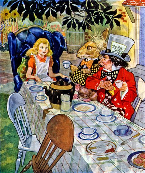 The Mad Hatter Tea Party Alice In Wonderland Vintage Etsy