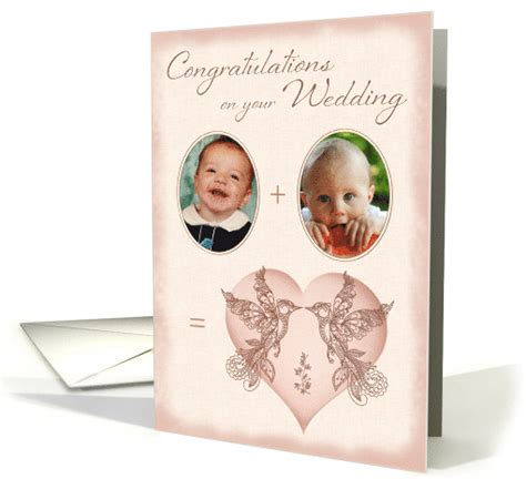 wedding congratulations photo card same sex marriage lovebirds card