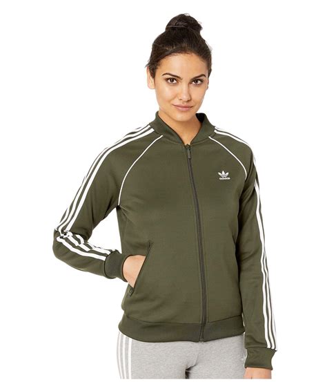 adidas originals synthetic sst track jacket multicolor  womens coat  night cargo green
