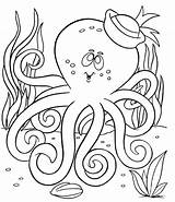 Octopus Coloring Color Sheet Animals Pages sketch template