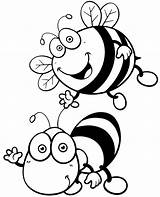 Bees Coloring Two Pages Insects Kids Easy Topcoloringpages Smiled Printable Children sketch template