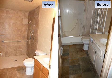 Curbless Shower Tub Conversion For A Handicap Shower In