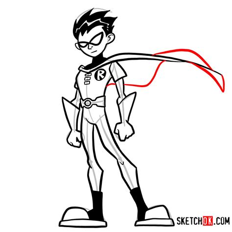 draw robin chibi style teen titans sketchok easy drawing guides images   finder