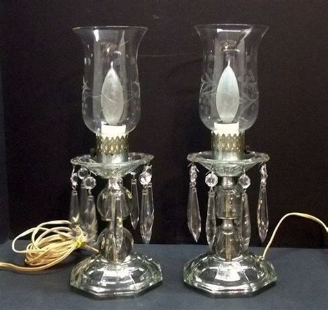 pair  crystal mantle lamps crystal buffet lamps crystal etsy buffet lamps crystals lamp