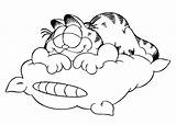 Coloring Sleeping Garfield Pages Printable Kids Color Colouring Sheets Drawings 2079 72kb Stencil sketch template