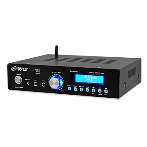 pyle pdabu bluetooth stereo amplifier compact amp receiver amfmusbaux  watt