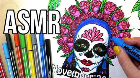 asmr coloring  markers highlighters  talking asmr coloring