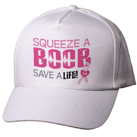 squeeze a boob breast cancer awareness hat