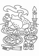 Coloring Thanksgiving Dinner Pages Turkey Feast Printable Color Kids Table Family First Colouring Sheets Food Drawing Crafts Book Makeup Printables sketch template