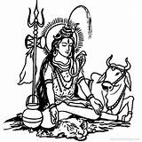 Shiva Coloring Hindu sketch template