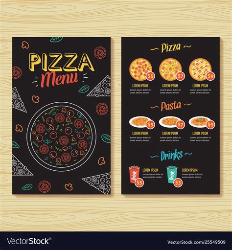 pizza menu template royalty  vector image vectorstock