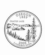 Oregon Coloring Quarter State Pages States Printables Quarters Lake Usa Go sketch template