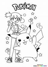 Misty Pikachu Brock sketch template